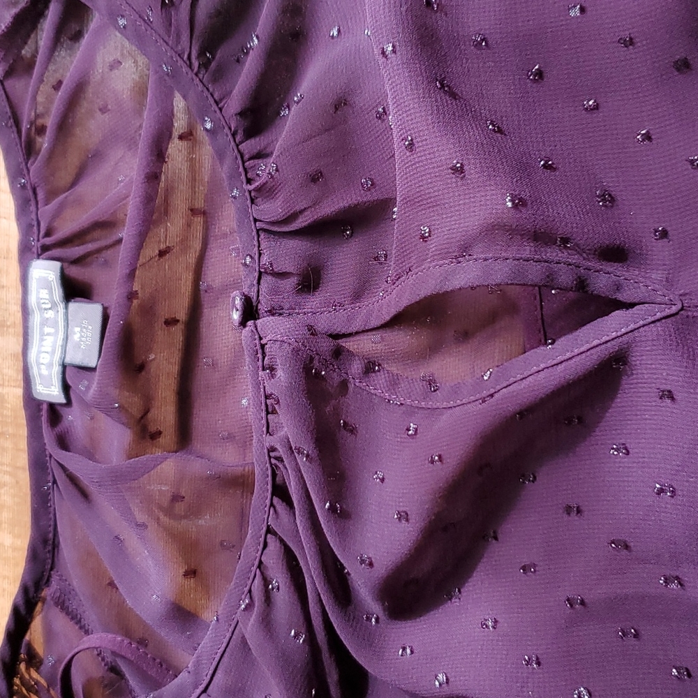 Point Sur sheer aubergine blouse & cami